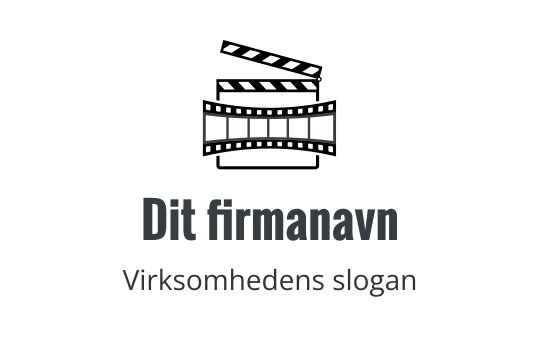 Rent logo design med en buet linje over fet tekst