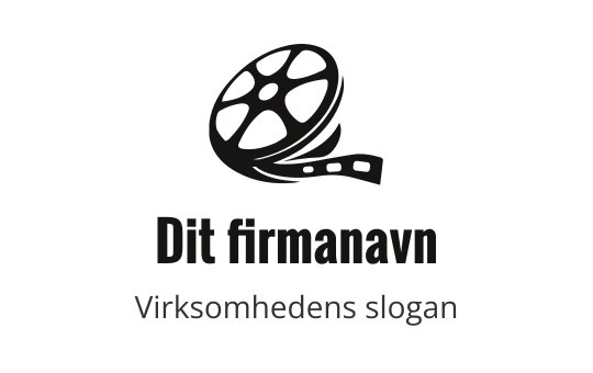Filmrull logo design med en flytende filmstripe