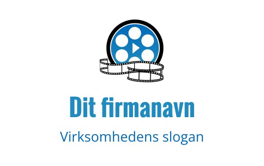 Moderne blå filmrull logo design med play-knapp aksent