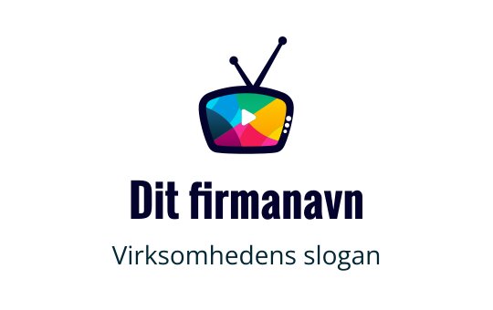 Fargerik TV-logo design med en avspillingsknapp og antenner
