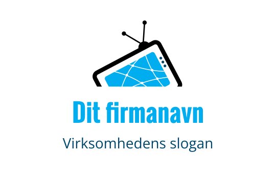 Moderne blå logo design med geometrisk form og linjer