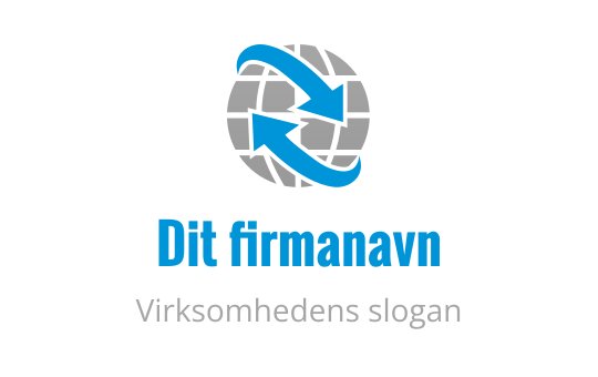Moderne logo design med en globe, blå piler og rutenettmønster