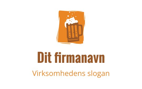 Fet ølkrus logo design med oransje sprut bakgrunn