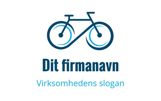 Moderne sykkel logo design i blått med sirkulære hjul