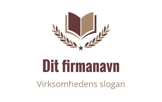 Elegant logo design med en åpen bok og laurbærblader
