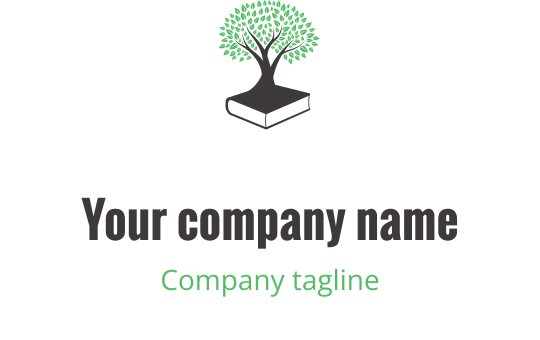 Moderne logo design i lime og grå med en abstrakt bokform
