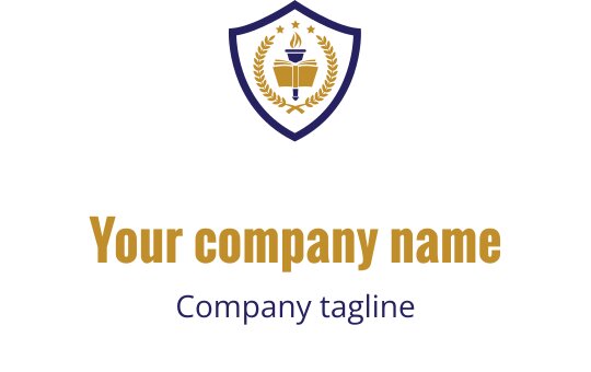 Elegant skjoldlogo med laurbærkrans og stjerner