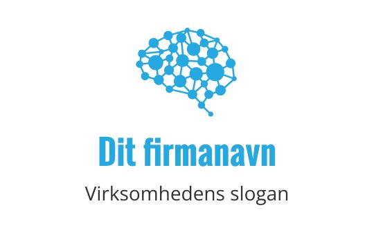 Kreativ blå hjerne logo design med sammenkoblede noder og tekst under