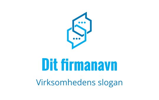 Moderne blå logo med sammenflettede former og talebobler