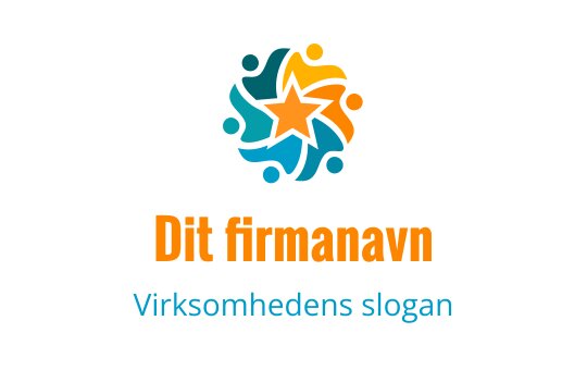 Fargerik logo med en stjerne omgitt av abstrakte figurer