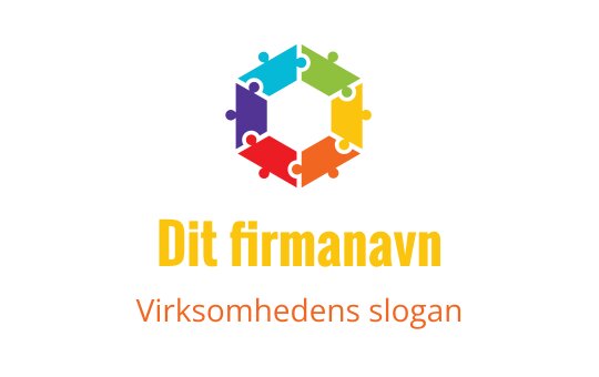 Fargerik puslespillbrikke logo design i en sekskantet oppsett