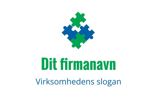 Fargerik puslespillbrikke logo design i grønne og blå nyanser