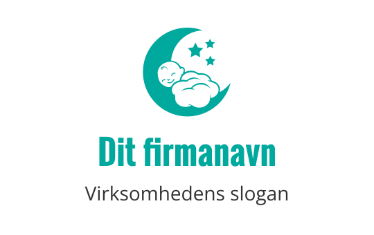Lekende baby i en halvmåne logo design med stjerner