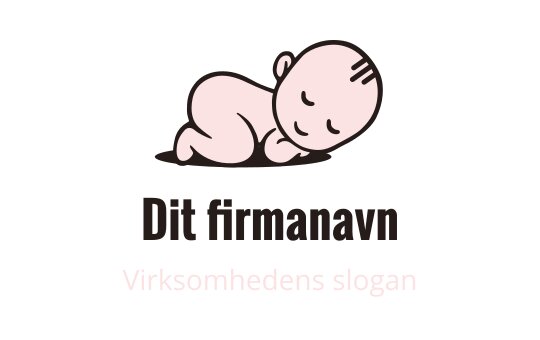 Søtt sovende babylogo med myke rosa toner