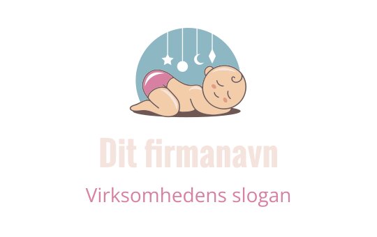 Søtt sovende babylogo med en blå sirkulær bakgrunn