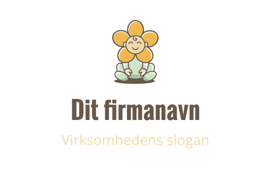 Lekent blomsterlogo med et smilende ansikt og myke farger
