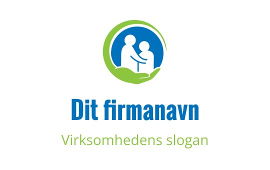 Moderne logo design med to figurer i en sirkulær grønn og blå ramme