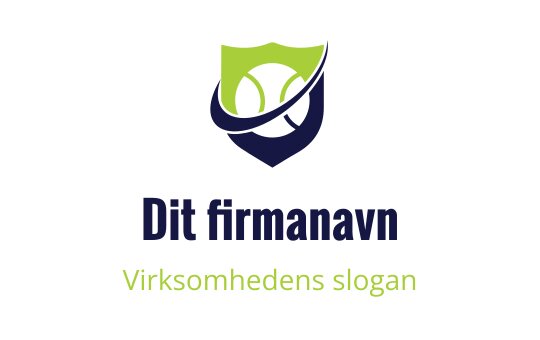 Moderne skjoldlogo med grønne og marineblå elementer