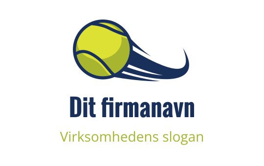 Dynamisk logo design av tennisball med bevegelseslinjer i blått og gult