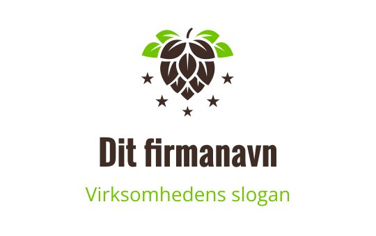 Moderne logo design med en humlekongle, grønne blader og stjerner