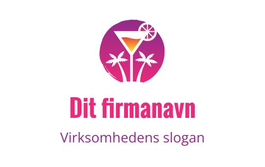 Fargerik logo design med palmer og solnedgangsfarger