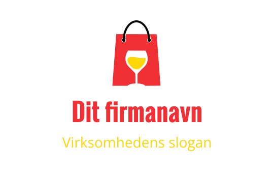 Fet logo design med en rød veske og et vinglassikon