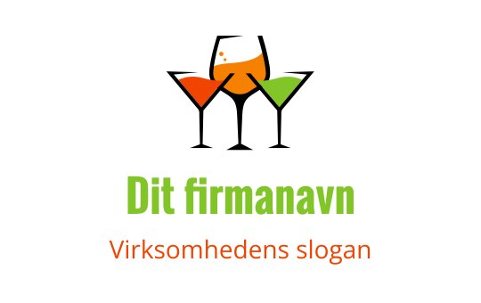 Fargerik logo design med abstrakte former i oransje og grønt