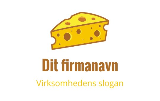 Ost logo design med en stilisert gul ostekil