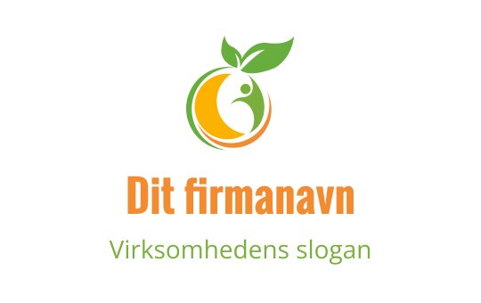 Moderne logo design med en sirkulær form, grønne blader og oransje detaljer