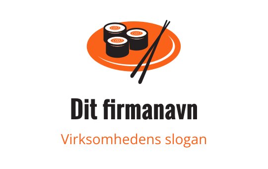 Moderne sushi logo med en tallerken og spisepinner