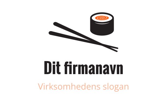 Logo design av sushi-rull med spisepinner og spiral mønster