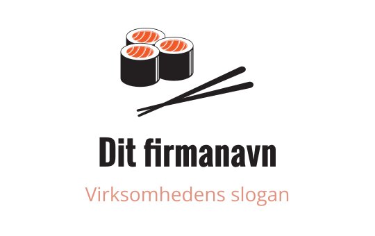 Logo design med tre sushi-ruller og spisepinner