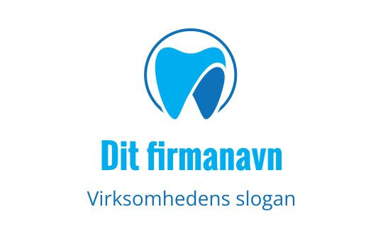 Moderne blå tannlogo design med en sirkulær kontur