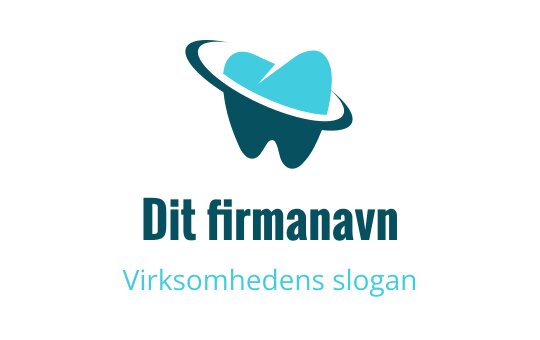 Moderne logo design med en teal tann og sirkulært element