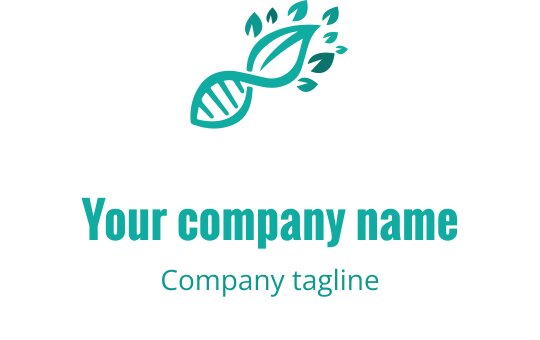 Moderne logo design med en DNA-streng sammenflettet med grønne blader
