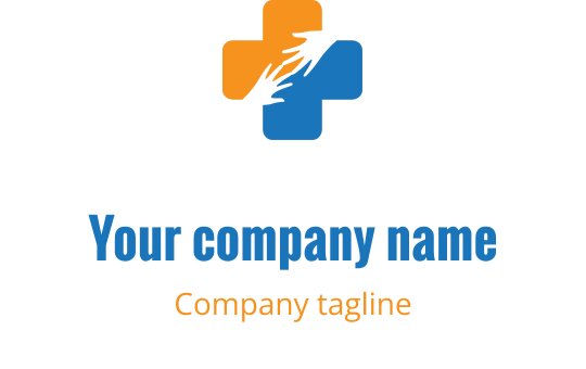 Moderne logo design med en fargerik kors og dynamiske bølgeelementer