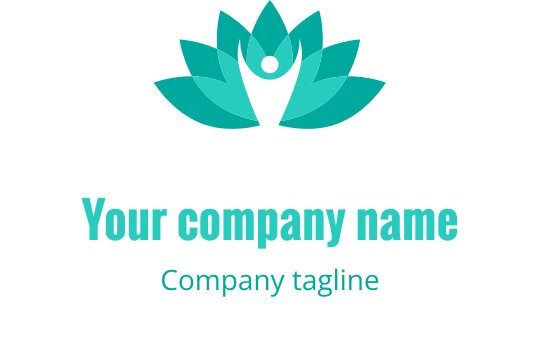 Elegant logo design av en teal lotusblomst med runde kronblader
