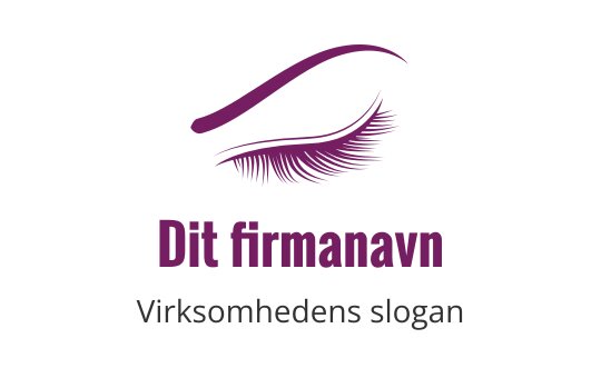 Elegant logo med en stilisert vipp i lilla nyanser