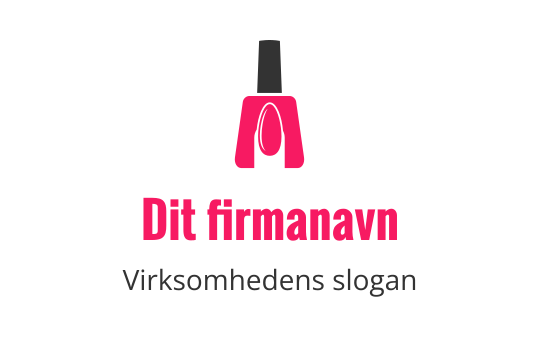 Stilig rosa neglelakk logo design med en elegant flaske silhuett