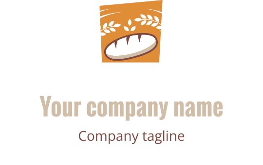 Elegant logo design med en stilisert brødlaft i gull og brunt