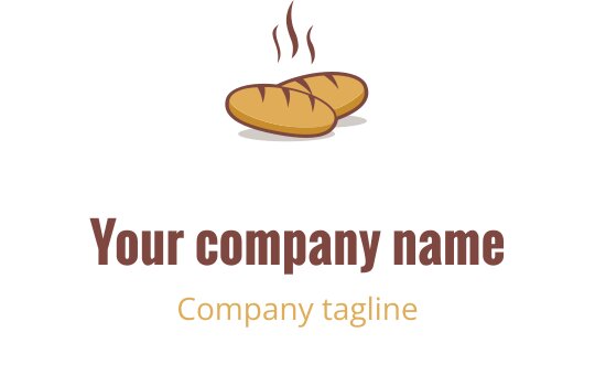 Elegant logo design med en stilisert brødlaft i varme farger