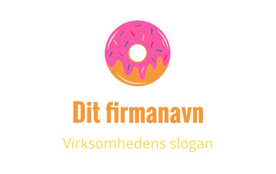 Lekent logo design av en donut med rosa glasur og fargerike strøssel