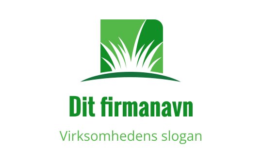Moderne grønn logo med stilisert gress og firkantet bakgrunn