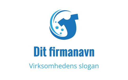 Moderne blå logo med en stilisert vanndråpe og skiftenøkkel