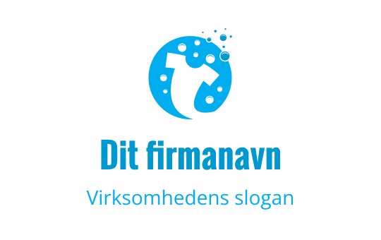 Moderne blå logo med en stilisert skjorte og bobler
