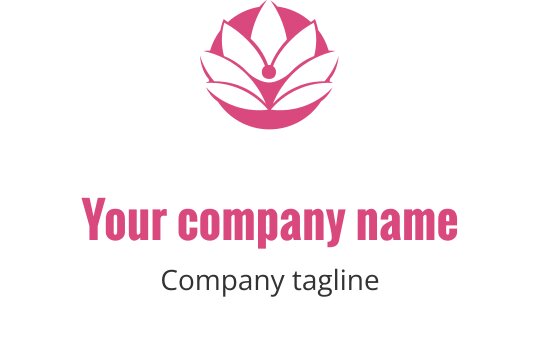Elegant rosa lotusblomst logo design med avrundede kronblader