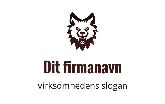 Fet ulvehode logo design i mørkebrun med sterke trekk