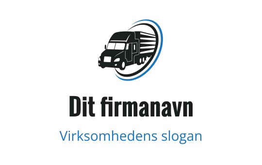 Moderne logo design med en stilisert leveringsbil og bevegelseslinjer