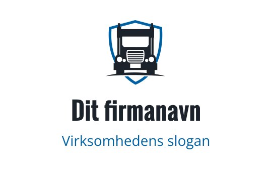 Moderne lastebil logo design med skjold og blå detaljer