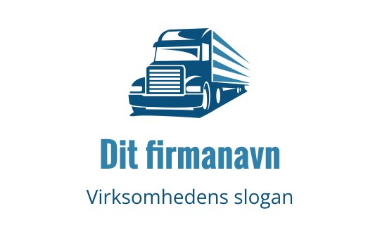 Fet blå lastebil logo design med strømlinjeformede detaljer og moderne typografi